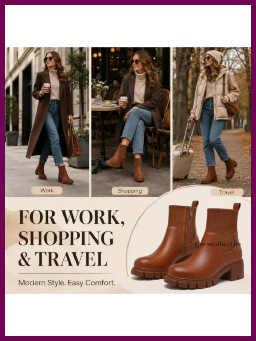 Women's Chelsea Boots Platform Ankle Booties Chunky Lug Sole Block Heel
